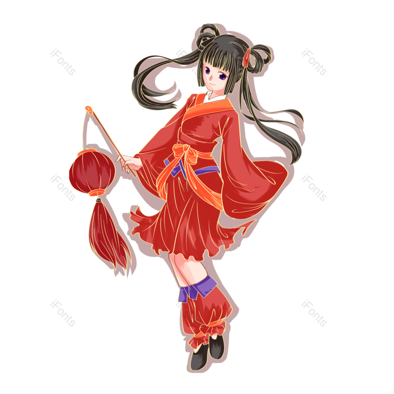 中国风图片,春节元素,设计元素PNG,小女孩免抠素材